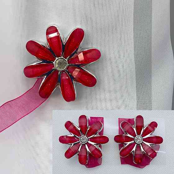 Магніти для штор та гардин "Квітка" набір 2 шт Червоний (81-255) Київ