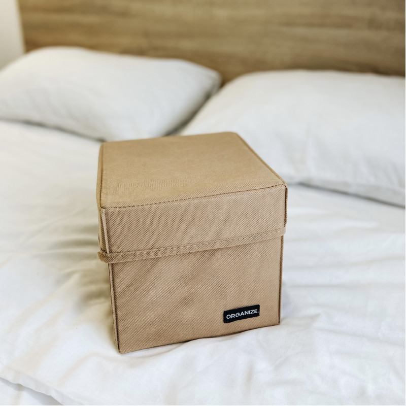 Органайзер коробка для дрібниць XS з кришкою 17х17х16 см (Бежевий) Суми - фото 1