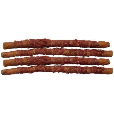 Лакомство для собак Lucky Star витое мясо утки на прессованной кости 28 см 500 г (4820144201080) Винница - изображение 1