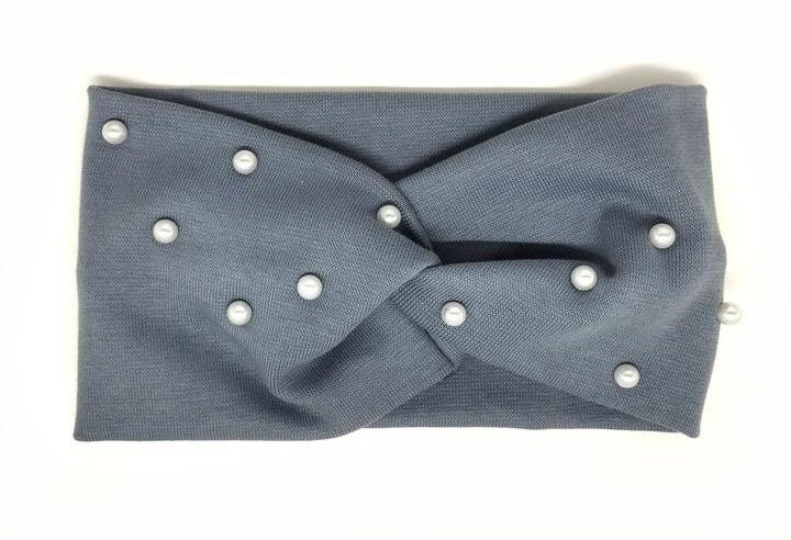 Повязка чалма детская серая с бусинами Киев - изображение 1