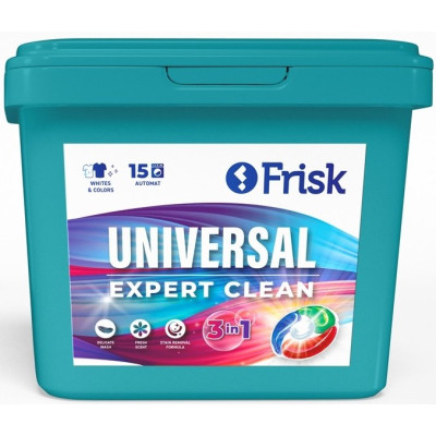 Капсулы для стирки Frisk Universal Expert Clean 15 шт. (4820197122608) Винница - изображение 1