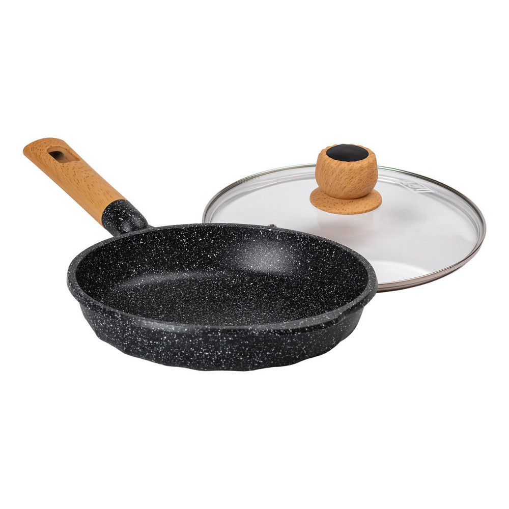 Сковорода мраморная Ø 24 см черная с антипригарным покрытием Киев - изображение 4