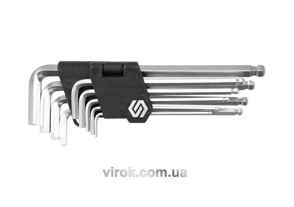 Ключі 6-гранні L-подібні VOREL : з кулькою, М2,5-10. Cr-V, Набір 9 шт. [10/60] Одеса - фото 1