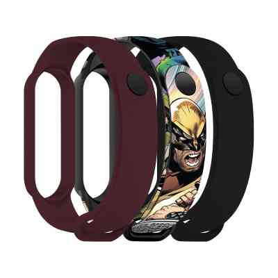 Ремінець до фітнес браслета Armorstandart комплект 3шт Xiaomi Mi Band 7/6/5 Wolverine comix (ARM77056) Вінниця