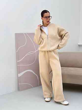 Жіночий костюм-двійка з широкими штанами Молочний 42/46 Харків