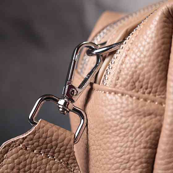 Прямокутна сумка для жінок на два відділення з натуральної шкіри Vintage 22345 Бежева Київ