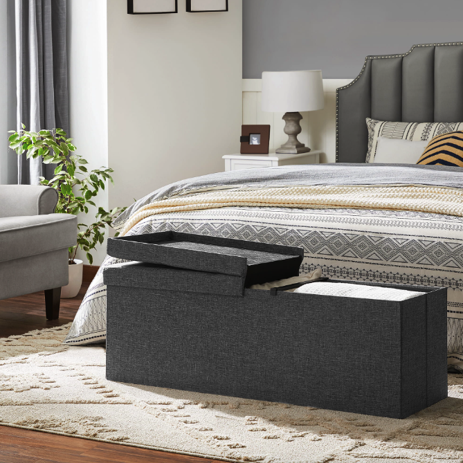 Банкетка-пуф Leobert Kors з місцем зберігання темно-сірий Київ - фото 7