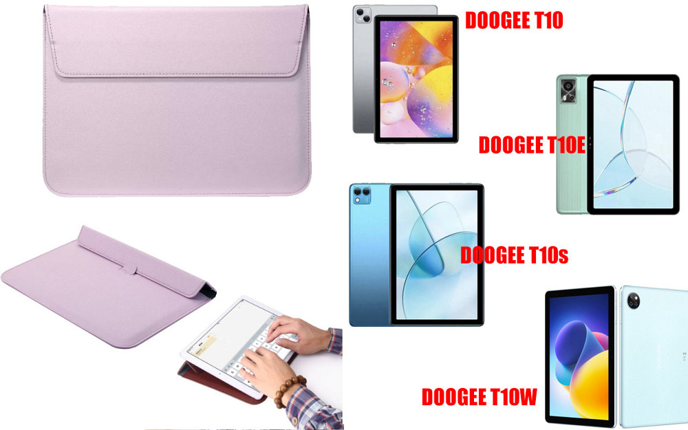 Чохол-конверт VitoCase для Doogee T10, з функцією підставки для планшета Чорний Фіолетовий Київ - фото 1