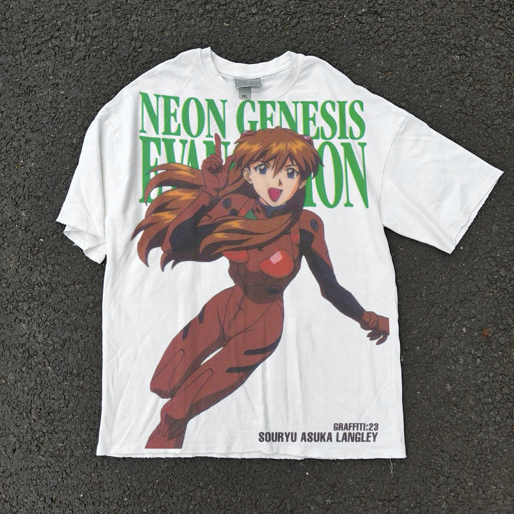 Футболка мужская с принтом аниме Евангелион Асука Сорйу Ред оверсайз (S/M/L) Черний Днепр - изображение 5