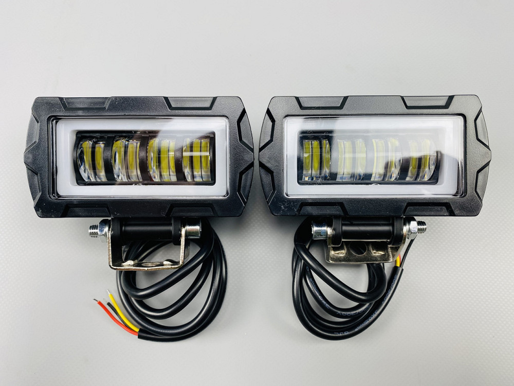 Фара LED прямокутна 6 Led діодів 3D лінза 9-32V 6000К, IP67 світлодіодна протитуманна фара Мукачево - фото 8