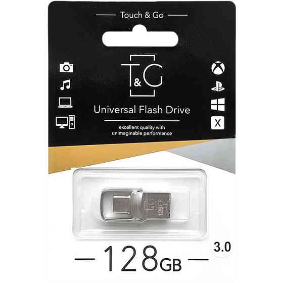 USB флеш накопичувач T&G Metal Series 104 128Gb USB-A/Type-C Рівне