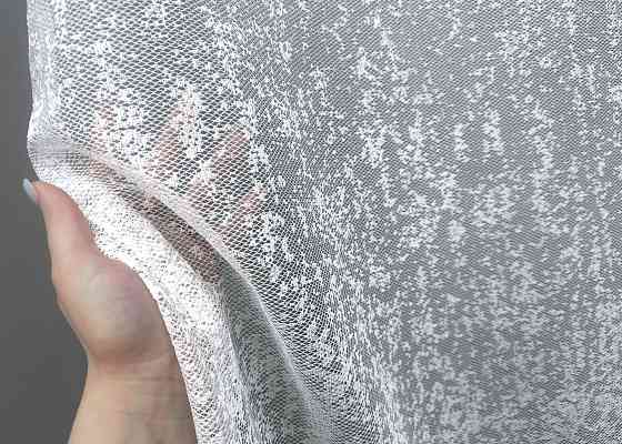 Тюль жакард, колекція "Мармур" колір теплий білий 1542т Київ