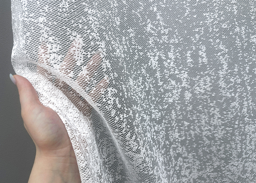 Тюль жакард, колекція "Мармур" колір теплий білий 1542т Київ - фото 3
