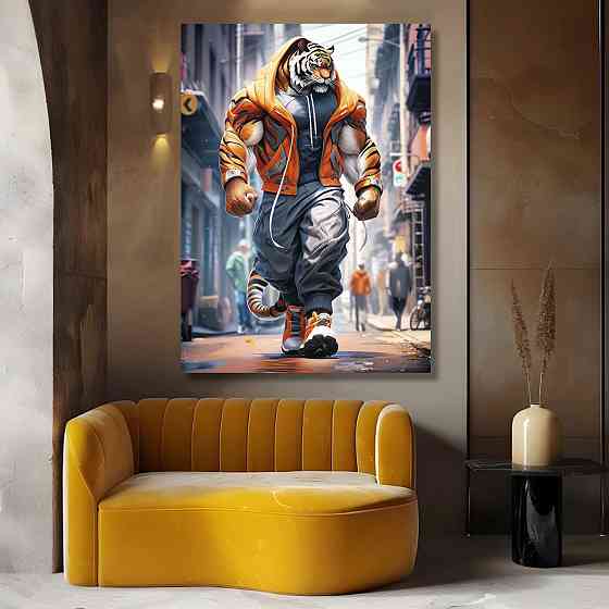 Картина Холсті в спортзал  Тигр KLM_1 100х150 см Київ