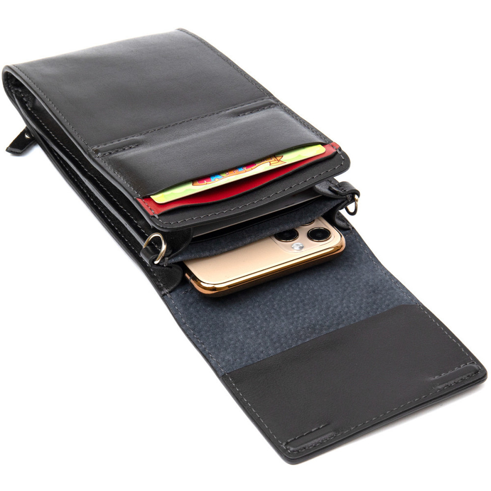 Мужская кожаная сумка-кошелек GRANDE PELLE 11440 Черный Киев - изображение 5