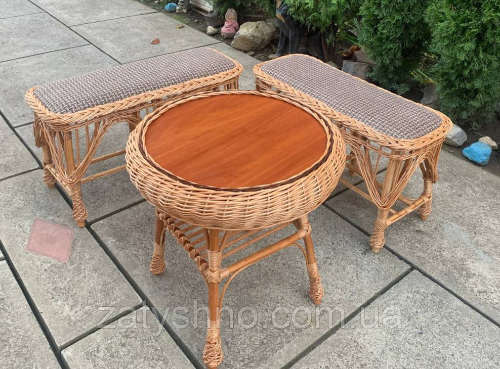 Набір меблів з лози, стіл і лавки Київ - фото 3