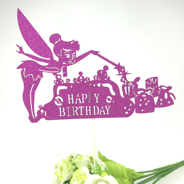 Топпер С Днем Рождения с блестками 13 на 10 см малиновый Киев - изображение 2