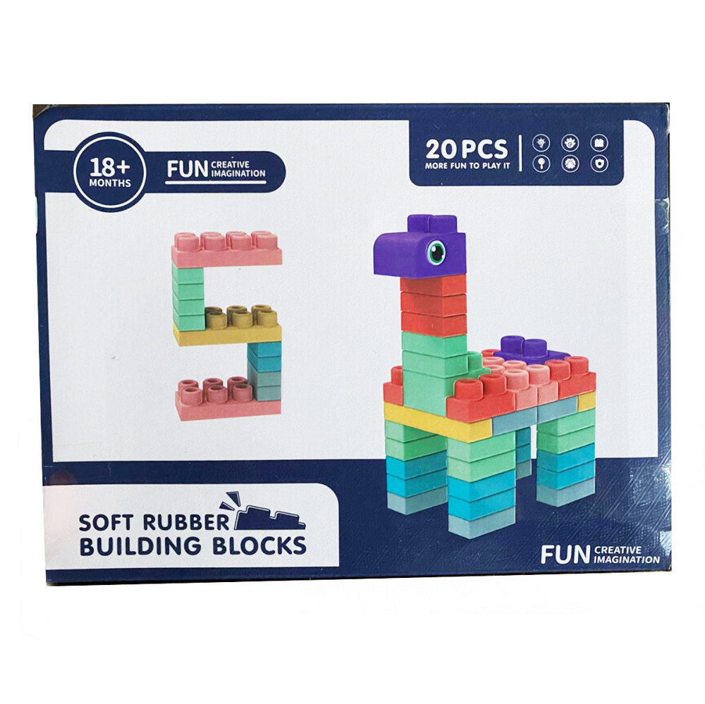 М'який силіконовий конструктор для дітей Soft rubber building blocks 20 шт Кам'янець-Подільський - фото 1