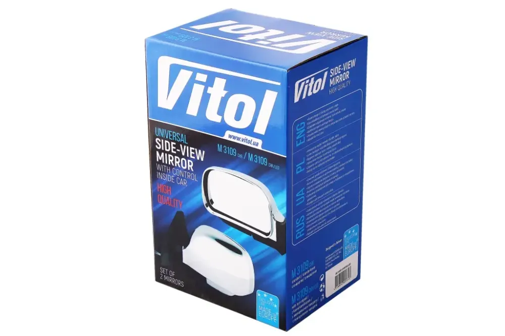 Зеркало наружное 2109 с регулир. с поворот. хром. Vitol (2 шт.) Винница - изображение 5