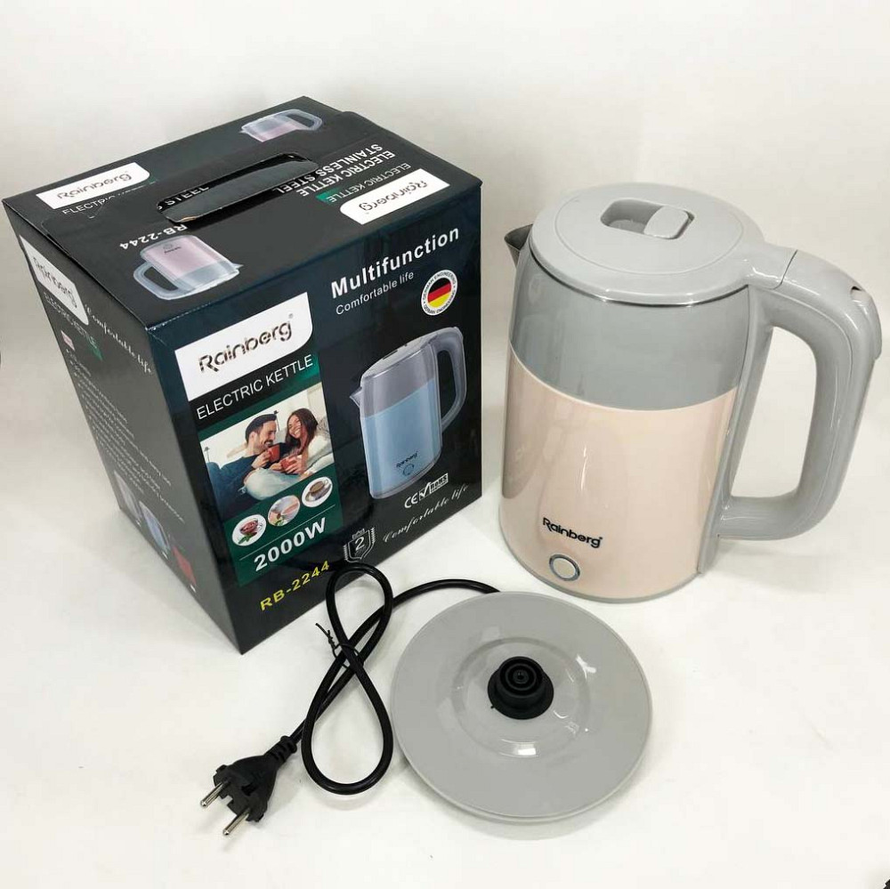 Хороший электрический чайник Rainberg RB-2244 2000 Вт 2 л, Электрочайник удобный, Бесшумный чайник VW-73 Львов - изображение 7
