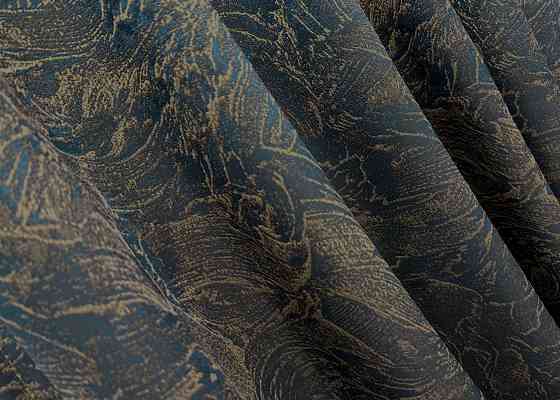 Комплект готовых штор VR-Textil Жаккард Fantasy № 1634ш Синий с золотистым 150х290 см 2 шт (33-0538) Киев