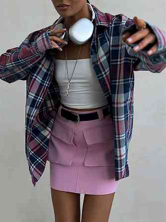 Женская стильная мини юбка-карго костюмка Розовый, 42/44 Одесса