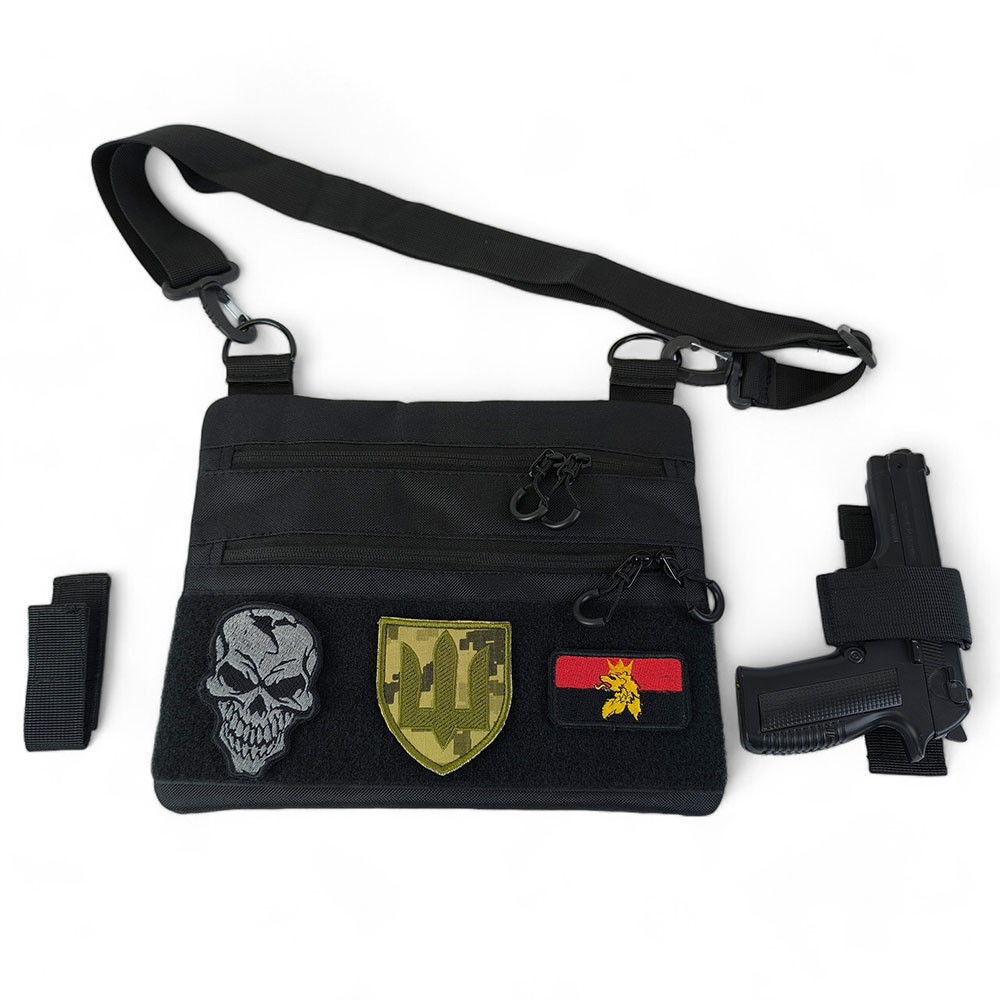 Мужская сумка рюкзак слинг, Сумка через плечо военная, Сумка кобура наплечная Мужская кросс-боди QJ-44 Львов - изображение 8