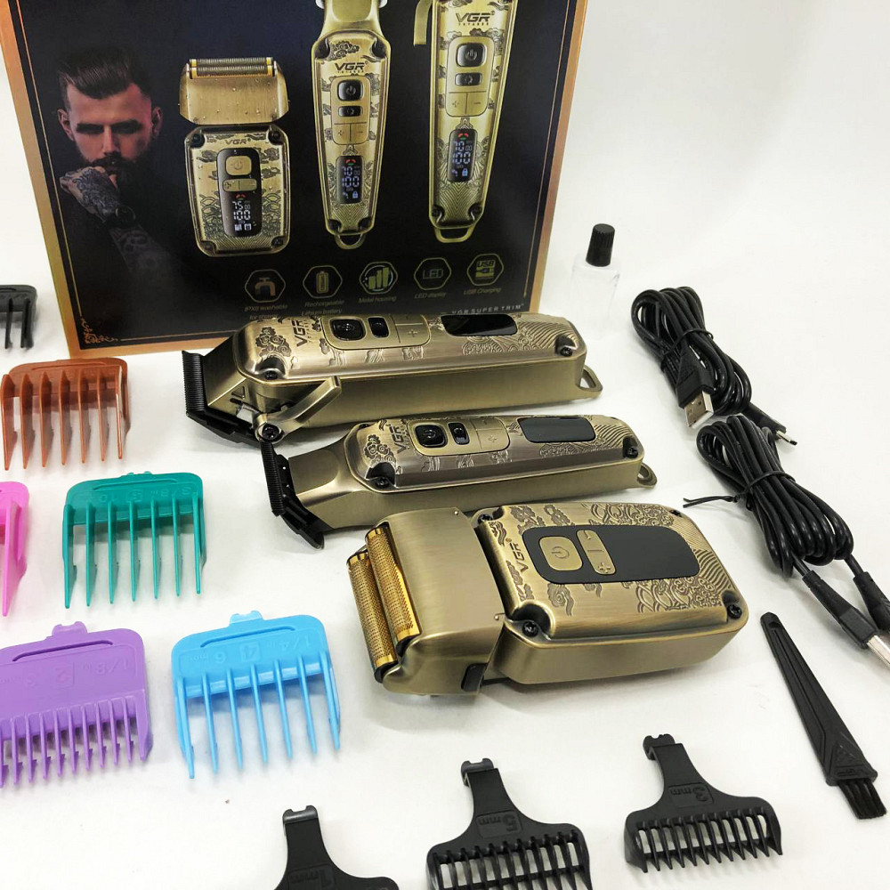 Професійна акумуляторна машинка Акумулятор VGR, Бездротовий акумуляторний тример для стрижки волосся KN-67 Львів - фото 2