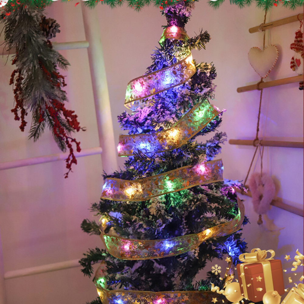 Светодиодная Гирлянда Золотая лента 1м 10 лампочек для декора, рождественских инсталляций Красочный Одесса - изображение 5