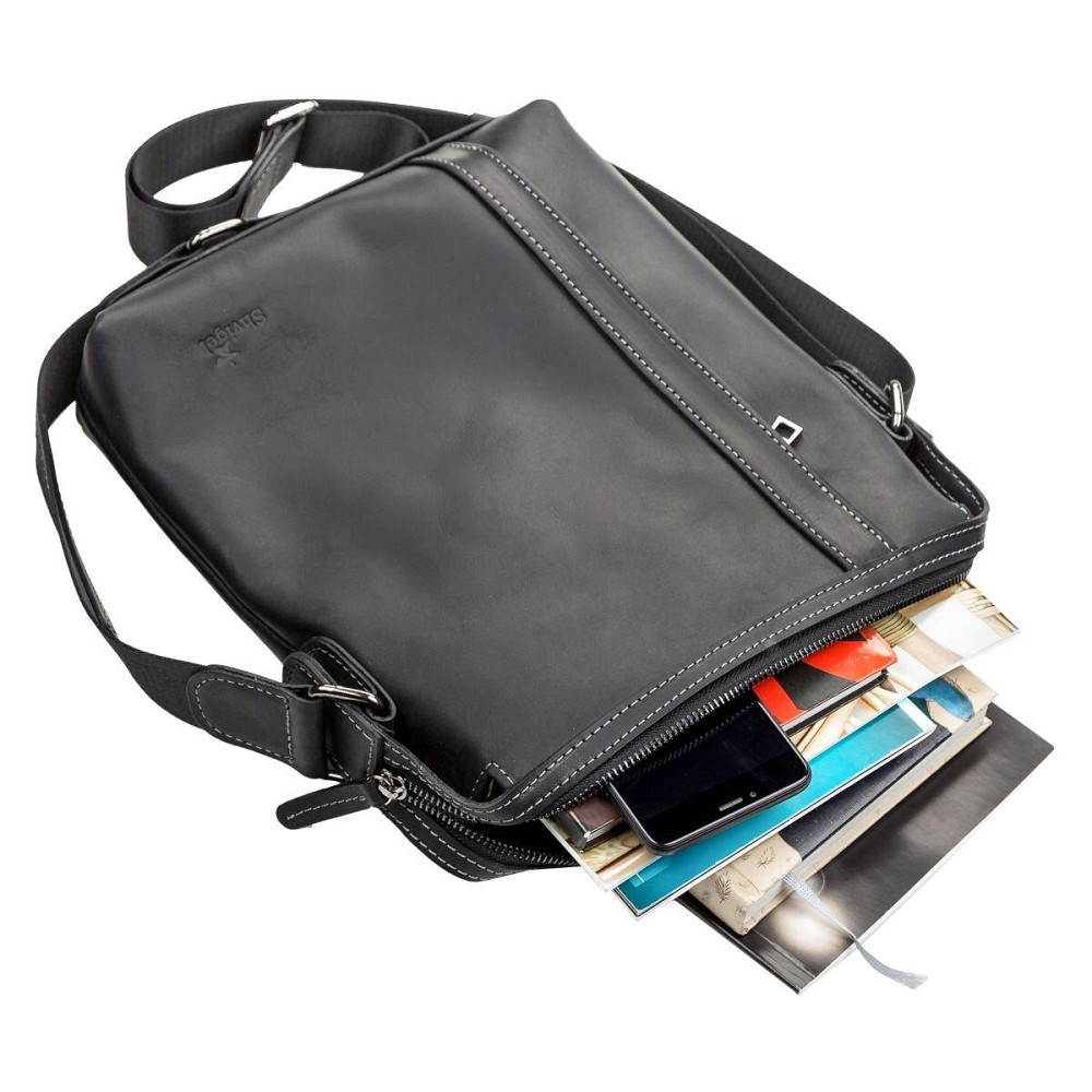 Сумка чоловіча шкіряна Чорна (SHVIGEL) Київ - фото 1