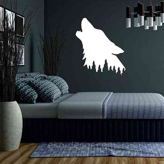 Декоративное настенное Панно «Волк», Декор на стену 70*60 см, Белый Киев