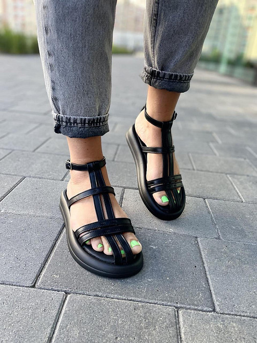 PGV Босоніжки жіночі PGV 1240 чорні (літо, шкіра натуральна) (5141) 36-39 39 Коломия - фото 1