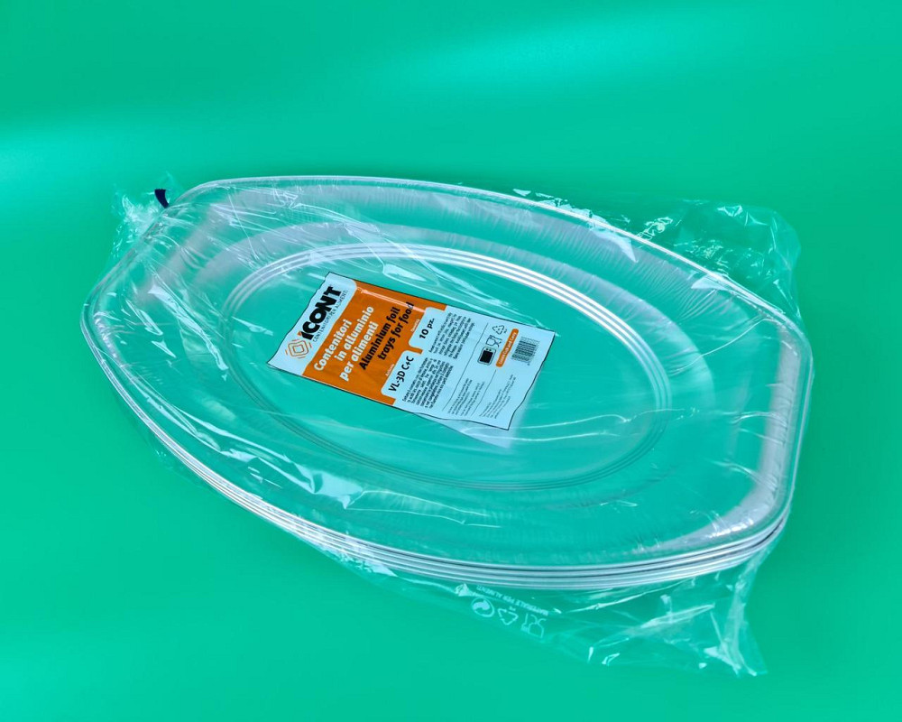 Круглий, пещевой, алюмінієвий піднос 2150мл V55G 10шт (1 пачка) Харків - фото 1