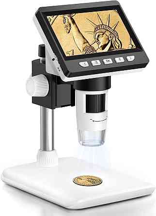 Цифровой микроскоп Aopick 4.3” LCD 1000X с подсветкой для монет плат часов детей исследований для Wi Киев