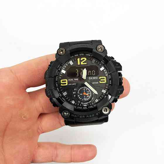 Часы спортивные спорт SKMEI 1965BK BLACK, Тактические часы для зсу для походов RM-73 Львов