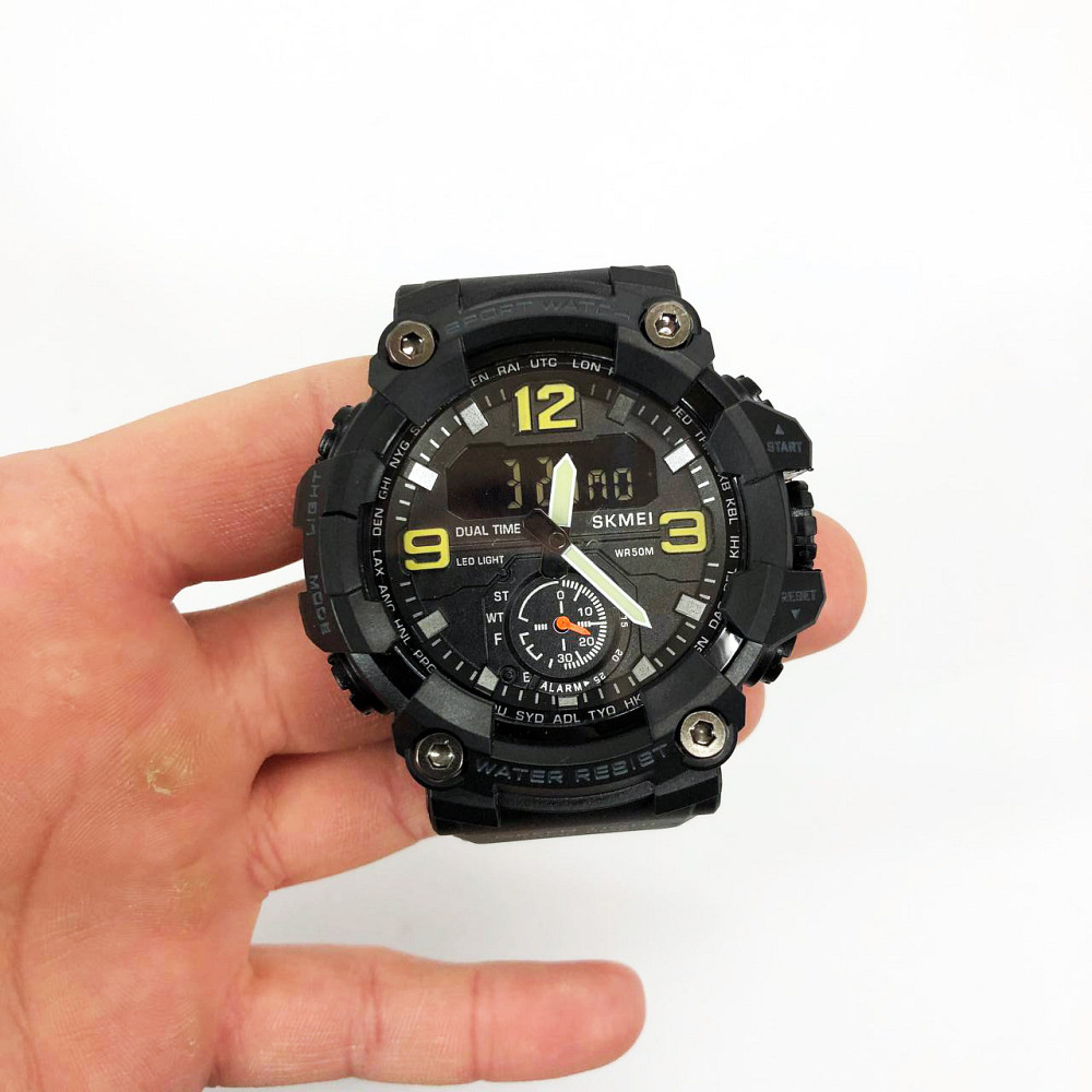 Часы спортивные спорт SKMEI 1965BK BLACK, Тактические часы для зсу для походов RM-73 Львов - изображение 6
