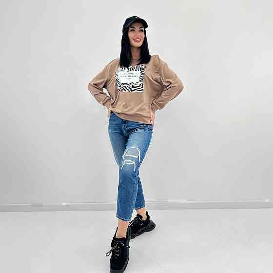 Женский свитшот с анималистичным принтом Wild 42-44, Капучино Киев