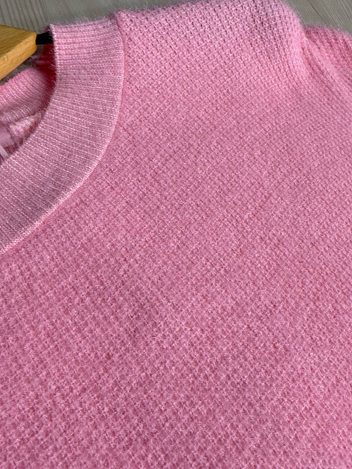 Светр жіночий Fancy Matinee 7571 вафельний з ангори оверсайз, рожевий, one size Київ - фото 2