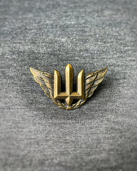 Беретний знак військово-повітряних сил України/ Кокарда повітряних сил металева Запоріжжя - фото 1