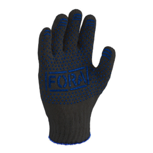 Рукавички 15500 трикотаж з малюнком ПВХ р.10(XL) чорний Fora ДКГ Житомир - изображение 1