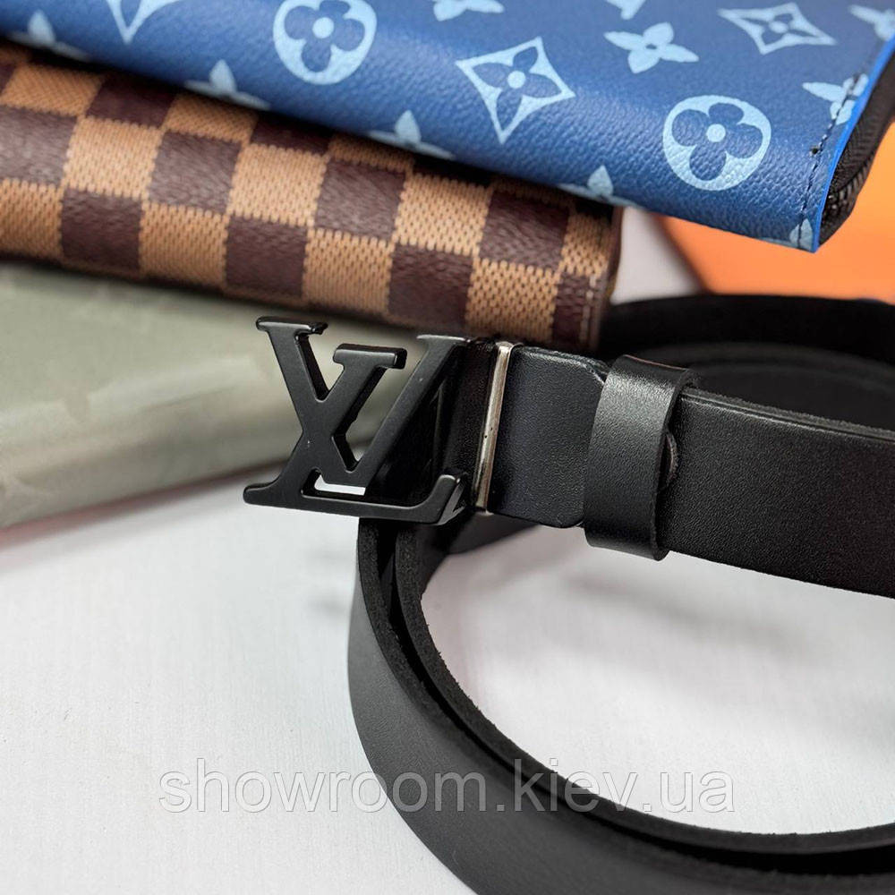 Жіночий шкіряний ремінь Lv, лв black (3 cм) (7111) Київ - фото 2