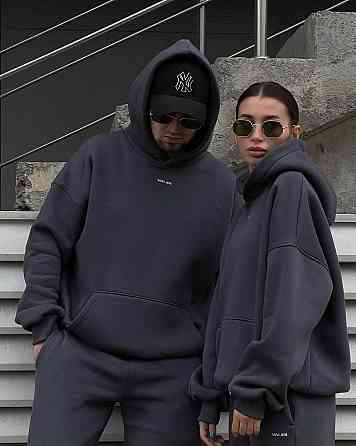 Стильний чоловічий теплий костюм-тринитка на флісі Графіт, 42/44 Одеса