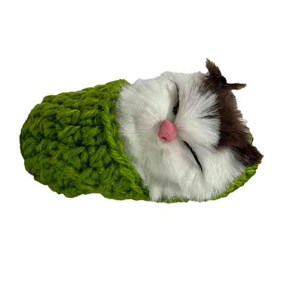 Дитячий антистрес "Котик спить у в'язаній тапочці" MM418(Green) Вінниця