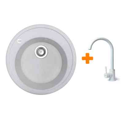 Мойка кухонная Adamant Sun Old stone + змішувач (4824296910110) Вінниця