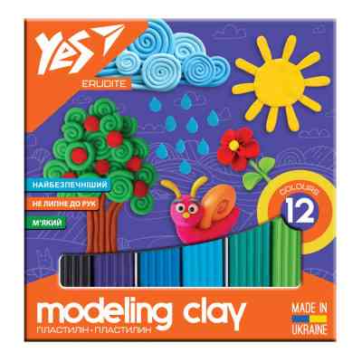 Пластилін Yes Erudite 12 кол. 240 г (540560) Вінниця