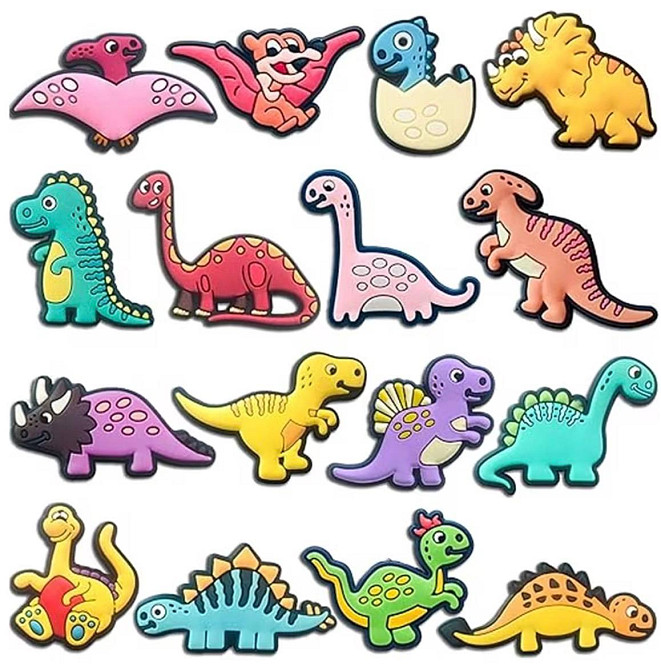 Набір 10 шт прикрас для взуття динозаври, джибітси для Crocs, аксесуари для сабо 3–4,5 см Київ - фото 2