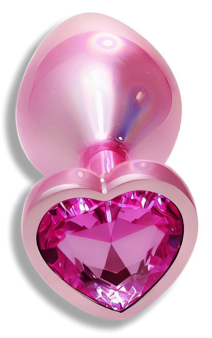 Анальна пробка з кристалом EGZO - Pink Perl Heart Plug Rose, size S Sex Aura Київ - фото 2
