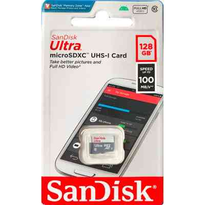 Карта пам&apos;яті SanDisk 128GB microSDXC class 10 UHS-I Ultra (SDSQUNR-128G-GN3MN) Вінниця