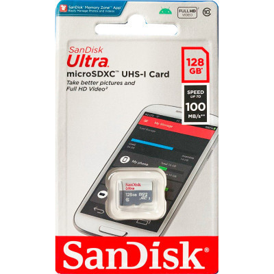Карта пам&apos;яті SanDisk 128GB microSDXC class 10 UHS-I Ultra (SDSQUNR-128G-GN3MN) Вінниця - фото 2