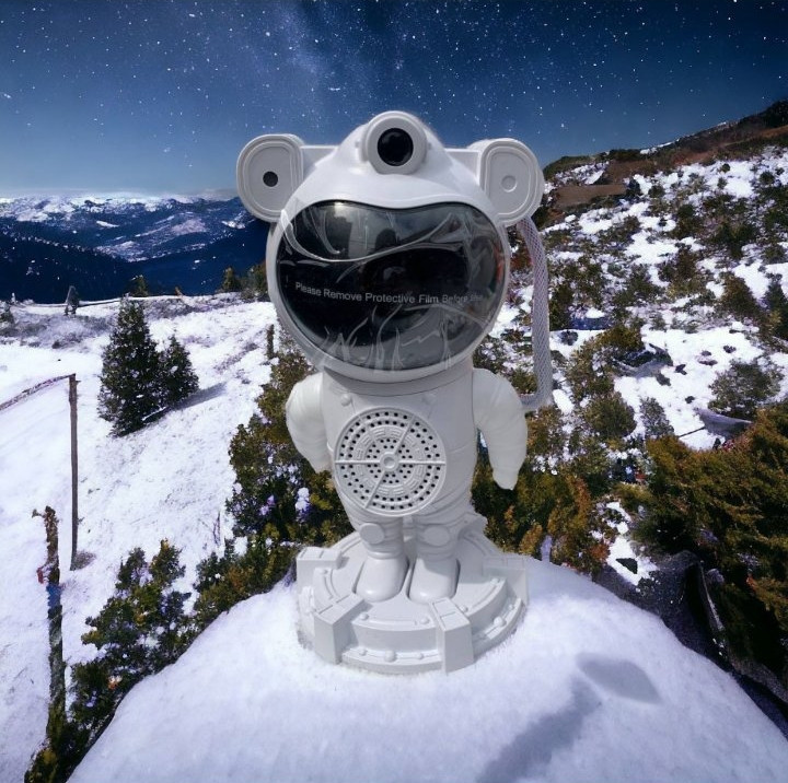 Ночник-проектор зоряного неба Астронавт 24см з пультом та Bluetooth колонкою (Білий) Вінниця - фото 3